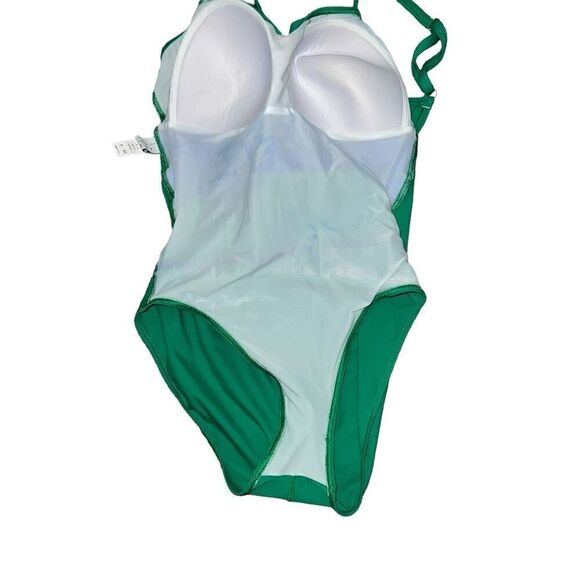 IODIS PAR PIERRE MARTINEZ Green & Blue Padded One Piece Swimsuit Size 14 - Picture 6 of 8